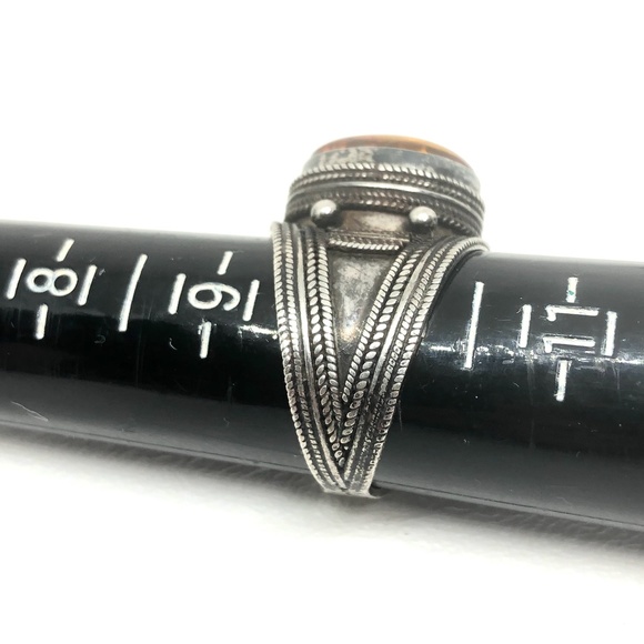 Vintage | Jewelry | Vintage Sterling Silver Nordic Amber Rope Ring ...